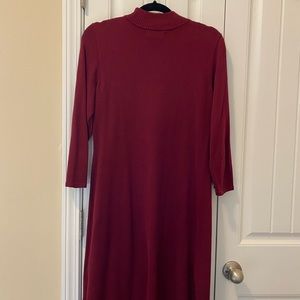 9 west Brick red sweater dress, key hole choker neck style